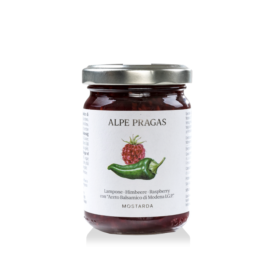 Mostarda di lamponi con Aceto Balsamico di Modena I.G.P. 160g