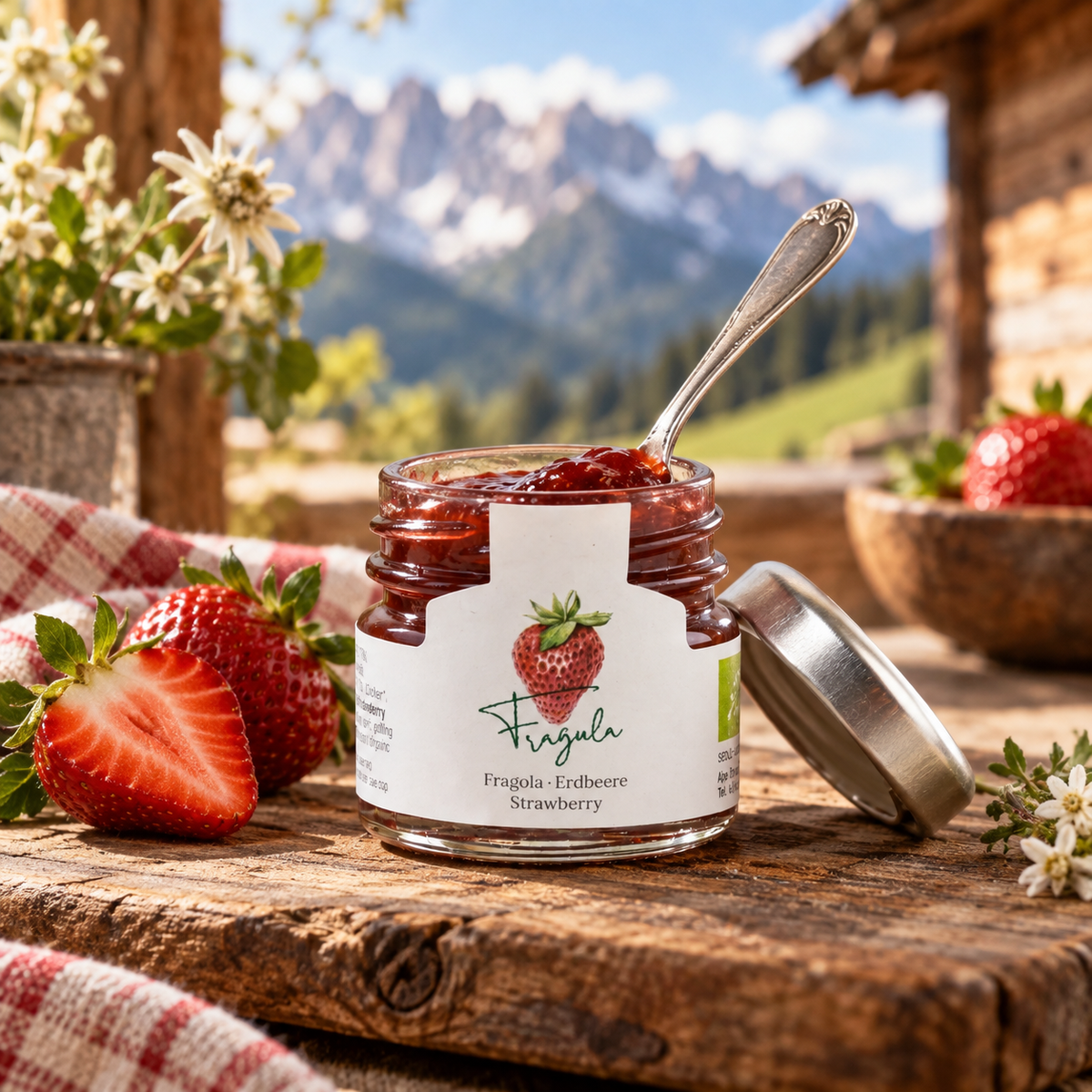 Alpe Pragas Bio Fruchtaufstrich Erdbeere 30 g