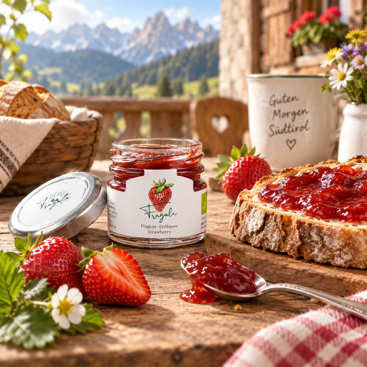 Alpe Pragas Bio Fruchtaufstrich Erdbeere 30 g