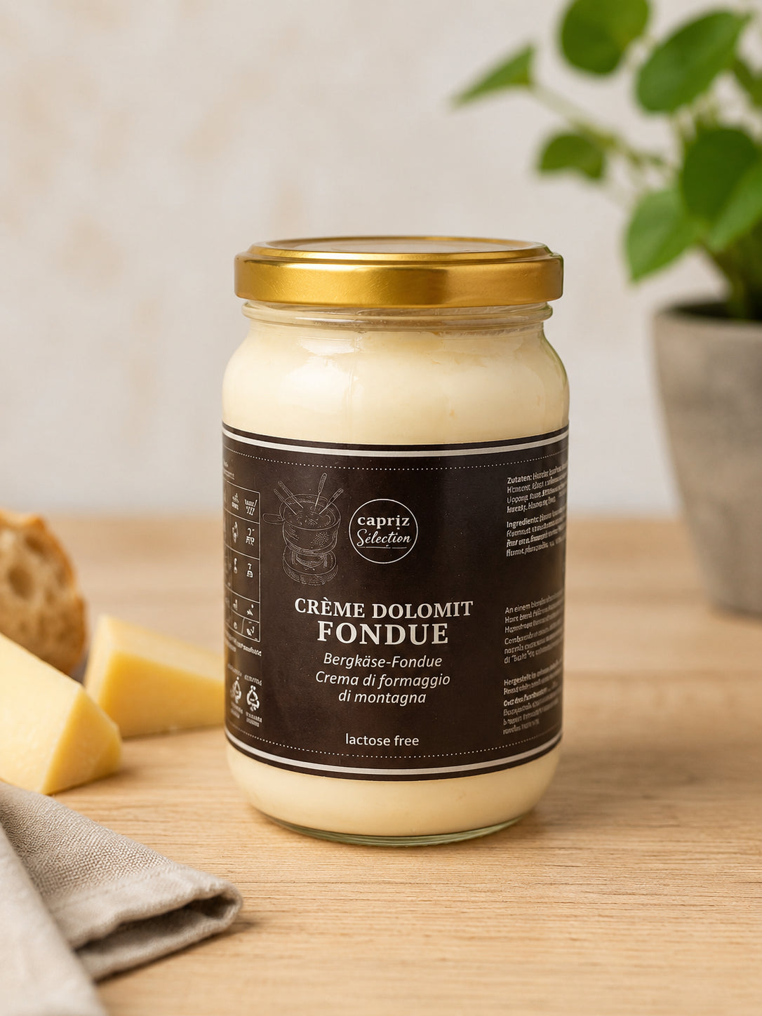 Crème Dolomit Fondue – Bergkäse-Fondue lactose free – Capriz Selection