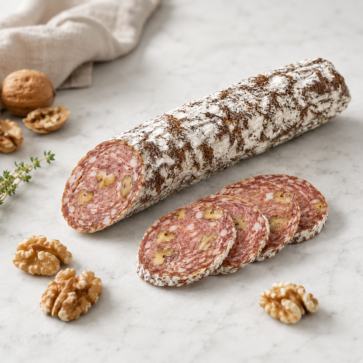 AlpenFein Walnuss-Hirschsalami - mit Hirschfleisch und Walnüssen ca. 230g