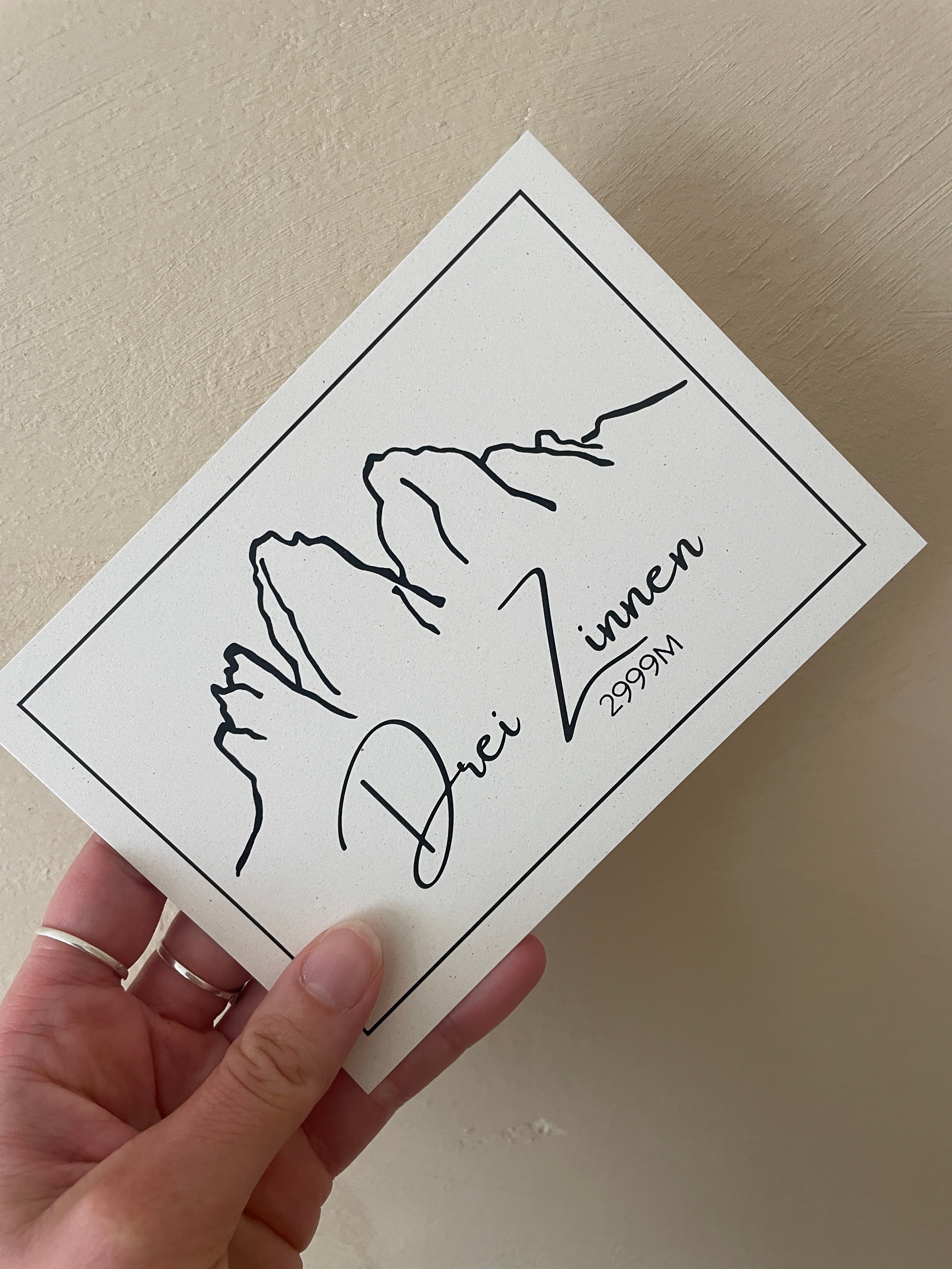 Drei Zinnen Apfelpapier-Grußkarte