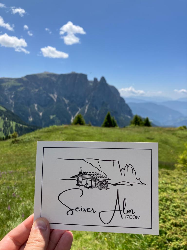 Seiser Alm Apfelpapier-Grußkarte
