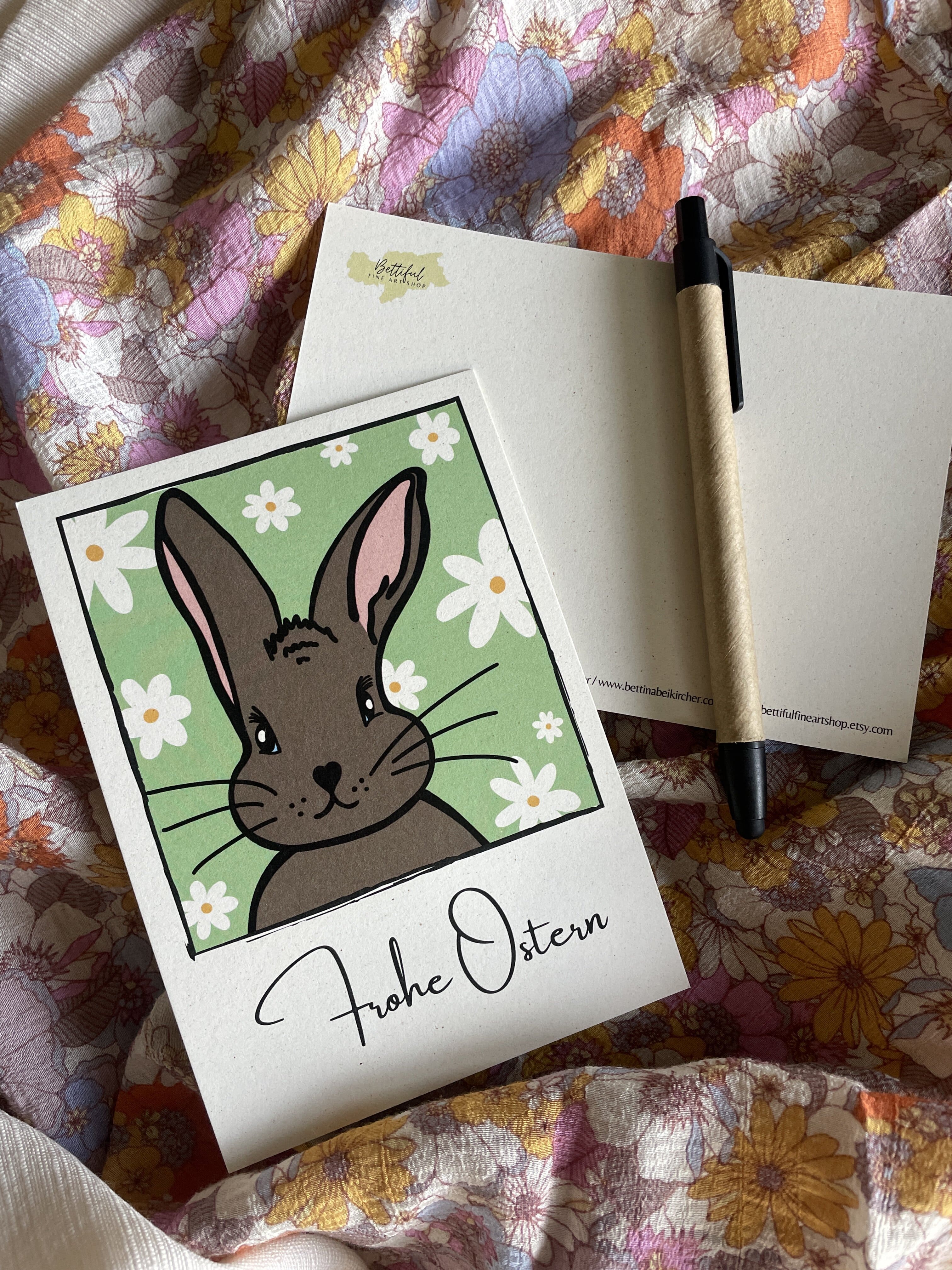 Frohe Ostern Apfelpapier-Grußkarte