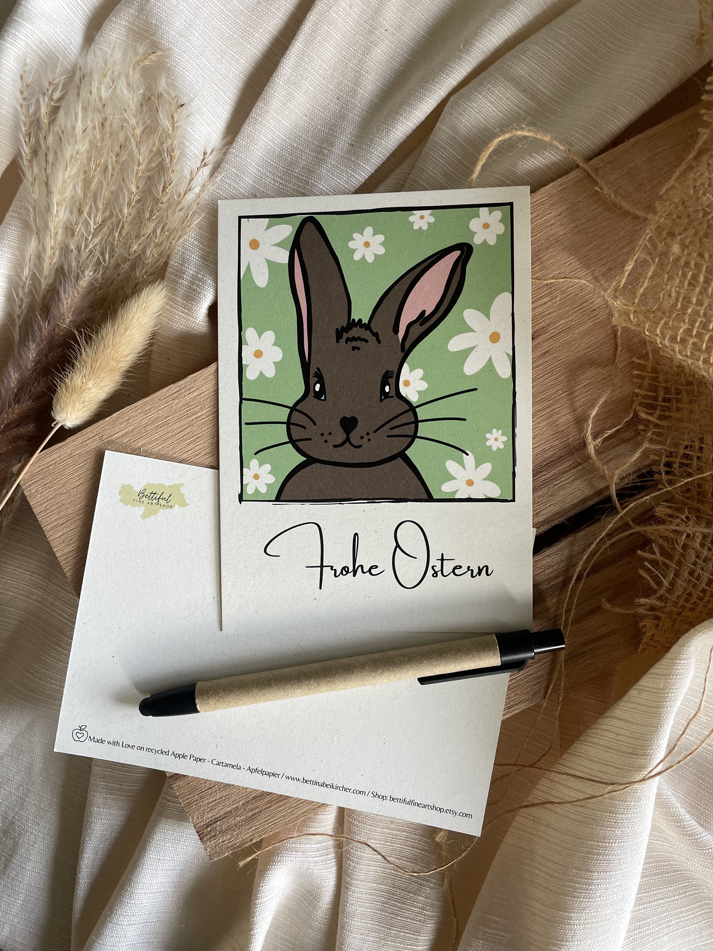 Frohe Ostern Apfelpapier-Grußkarte