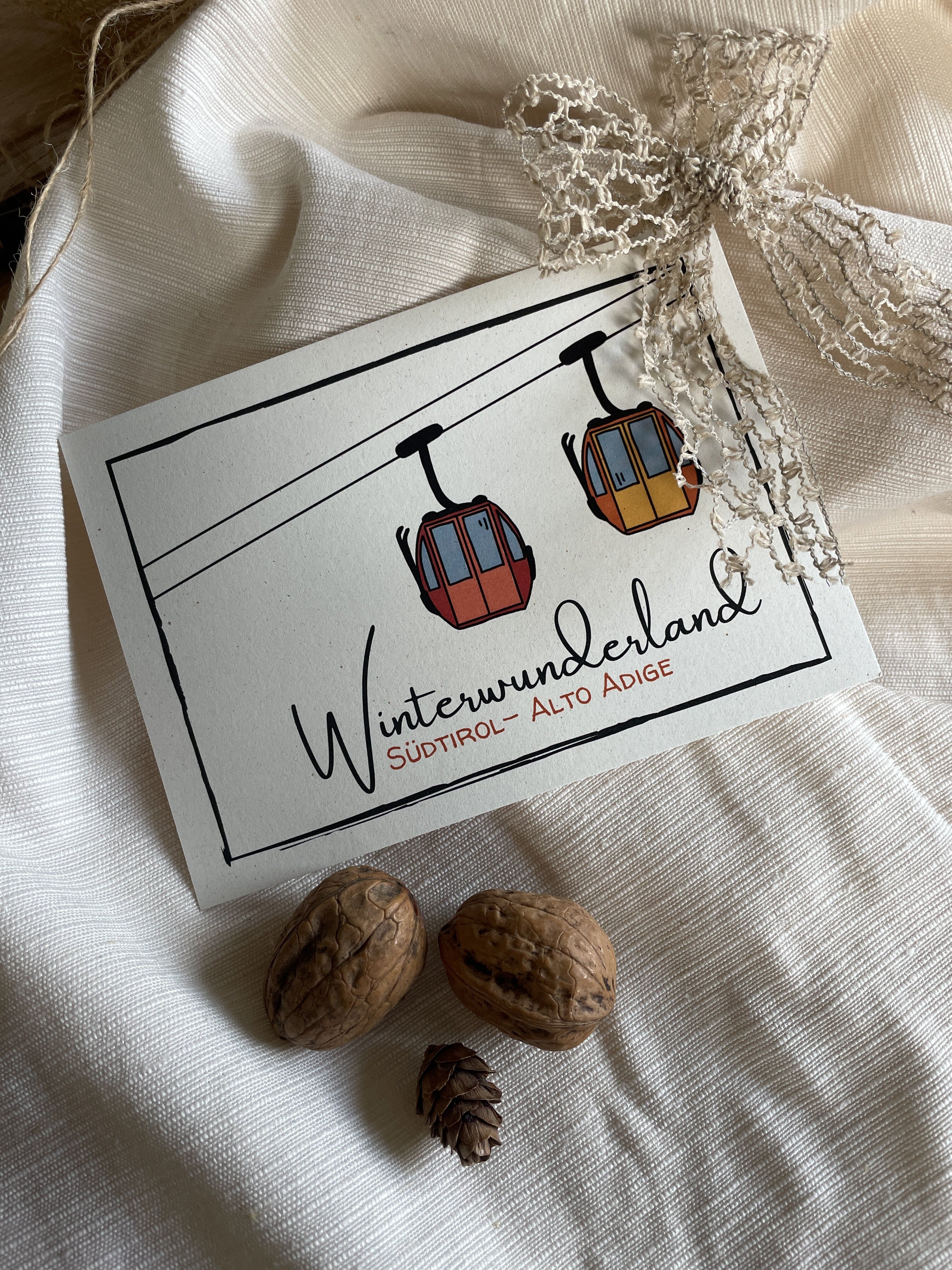 Winterwunderland Apfelpapier-Grußkarte