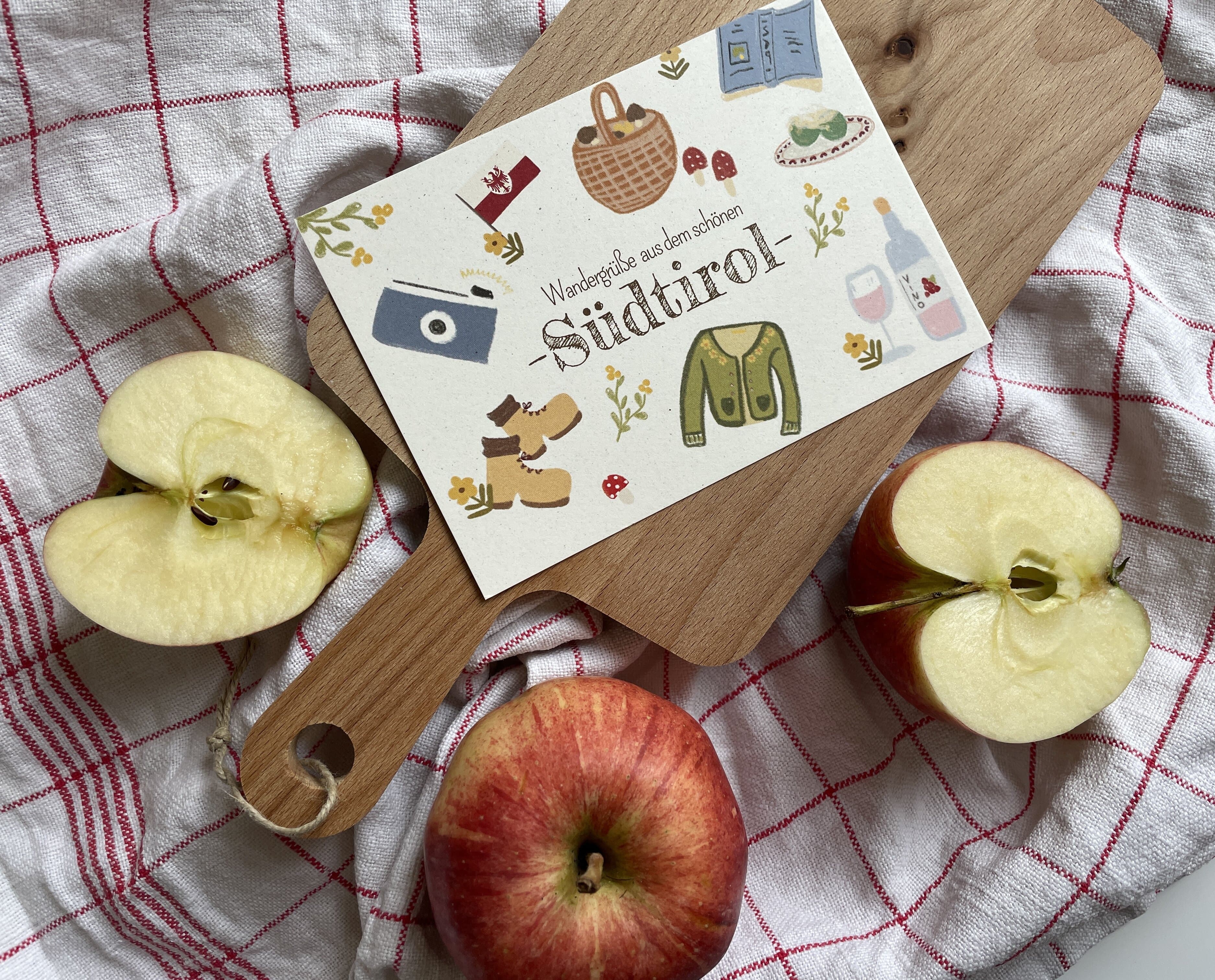 Wandergrüße Südtirol Apfelpapier-Grußkarte