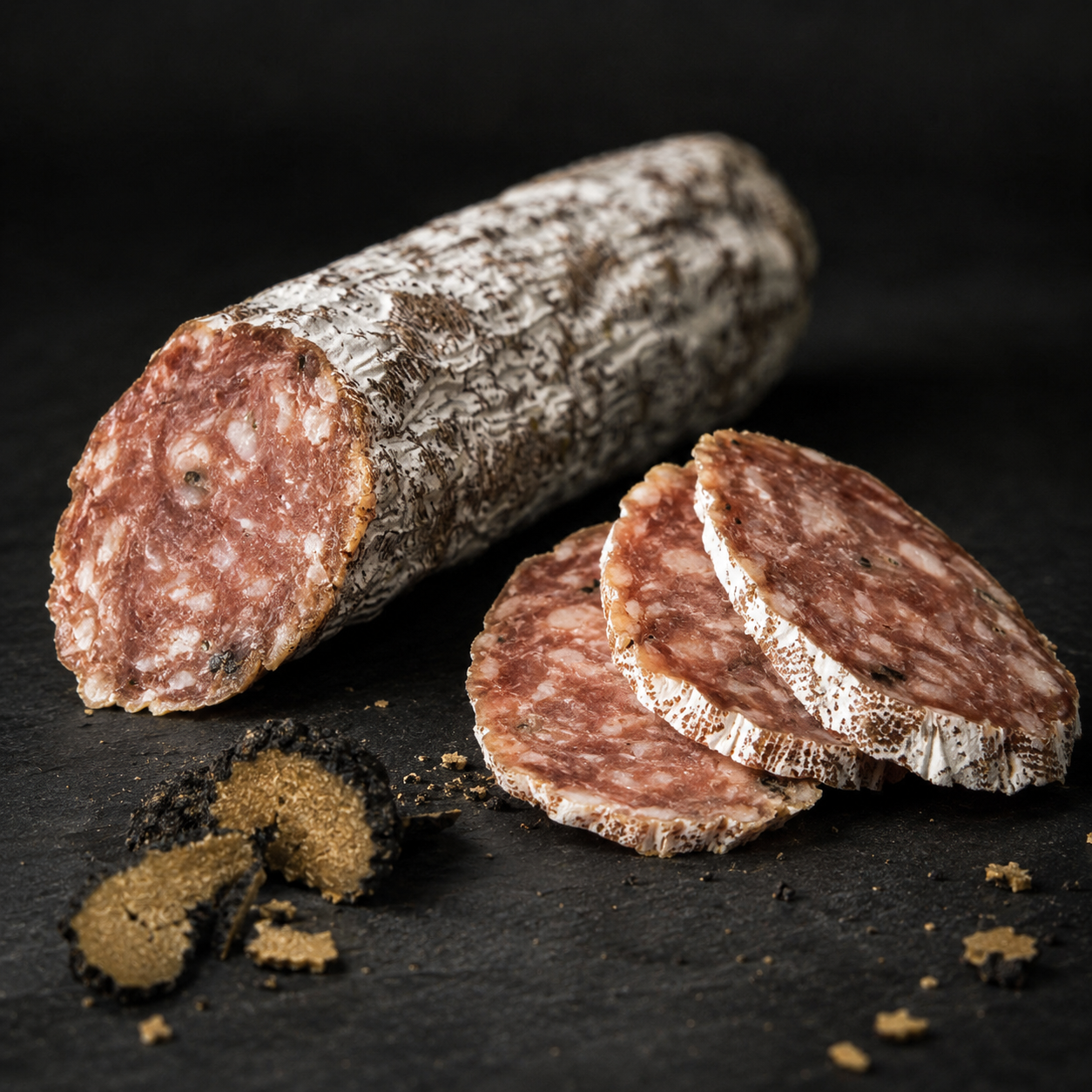 AlpenFein Trüffelsalami – Salami mit schwarzem Trüffel ca. 230g