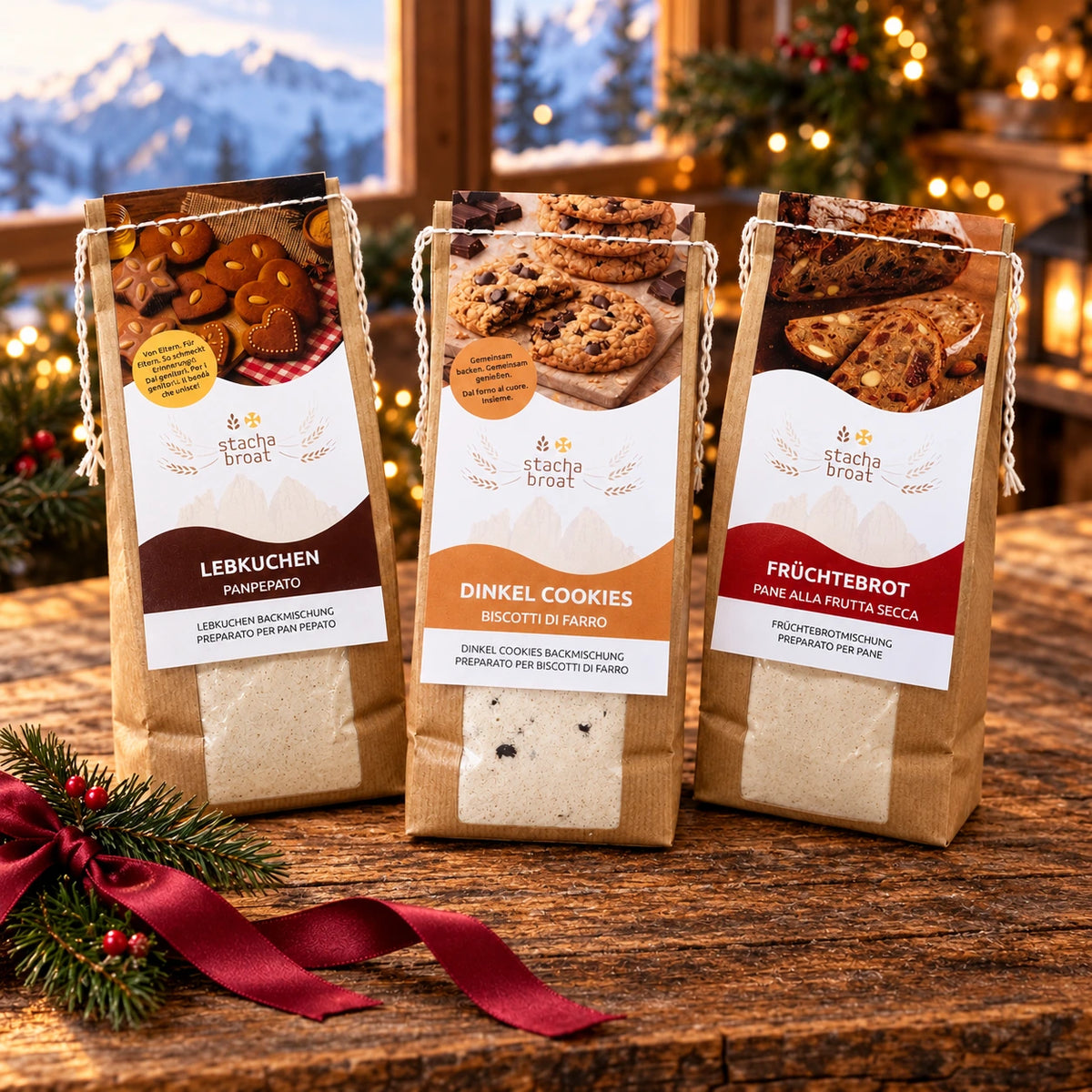 Set da forno natalizio “Il forno di Natale” – preparati per Lebkuchen, biscotti di farro e pane alla frutta