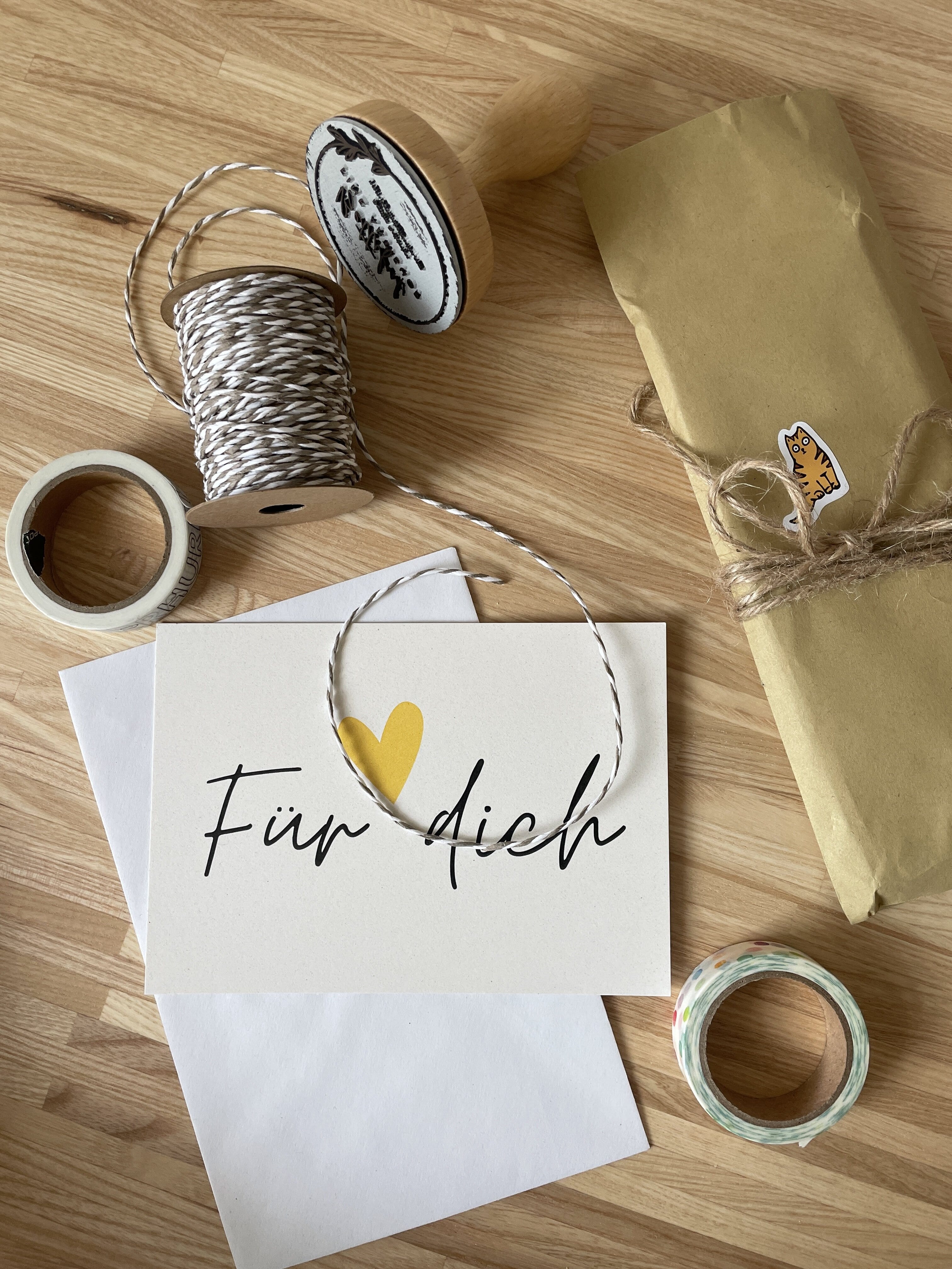 Für dich Apfelpapier-Grußkarte - Herz