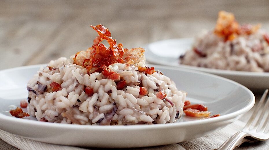 Risotto mit Apfel und Speck