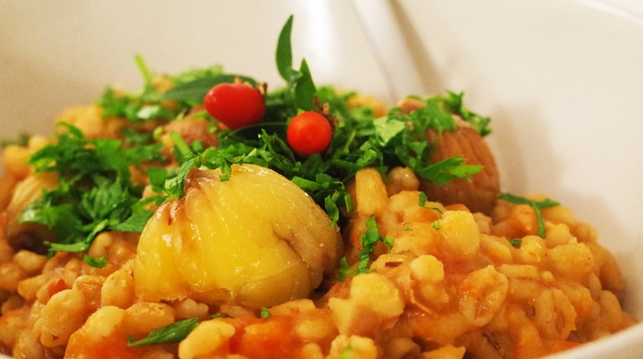 Gerstenrisotto mit Kastanien
