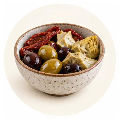 Antipasti und Saucen