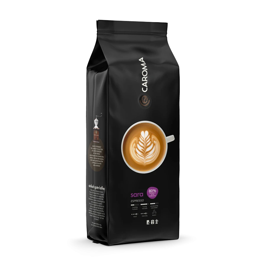 Caroma Espresso Sara - 80 % Arabica, 20 % Robusta (ganze Bohne, 1 kg)