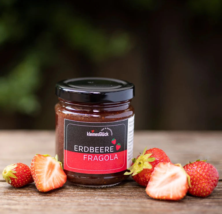 Erdbeere – Marmelade / Fruchtaufstrich von Kleines Glück (210g)