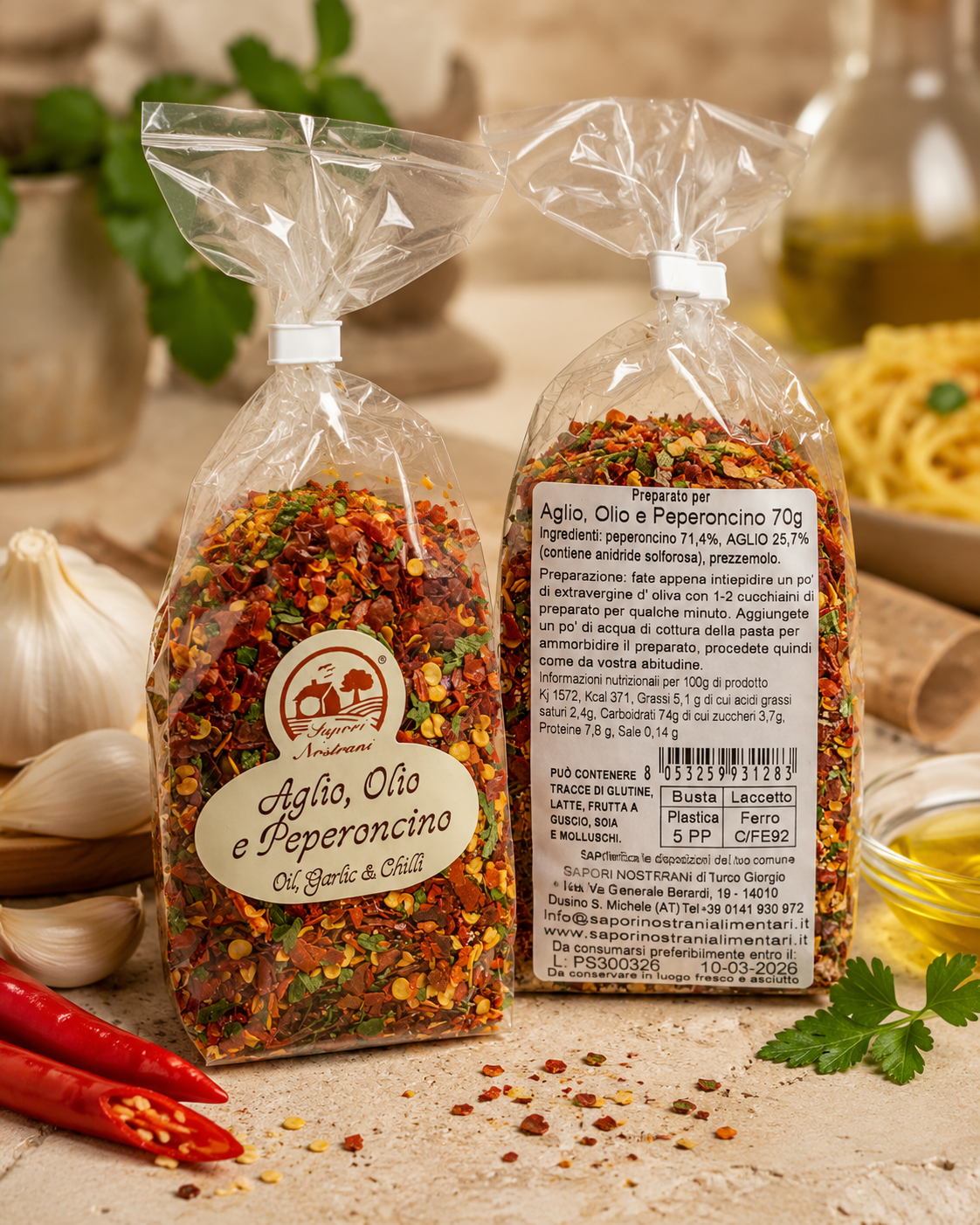 Aglio, Olio e Peperoncino 70g – Gewürzmischung von Sapori Nostrani