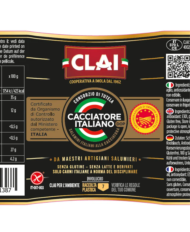 CLAI Cacciatore Italiano DOP - Italienische Edelsalami 175 g