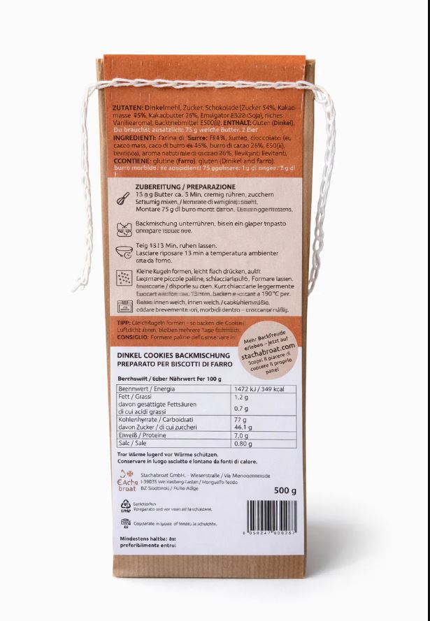Dinkel Cookies Backmischung 500g
