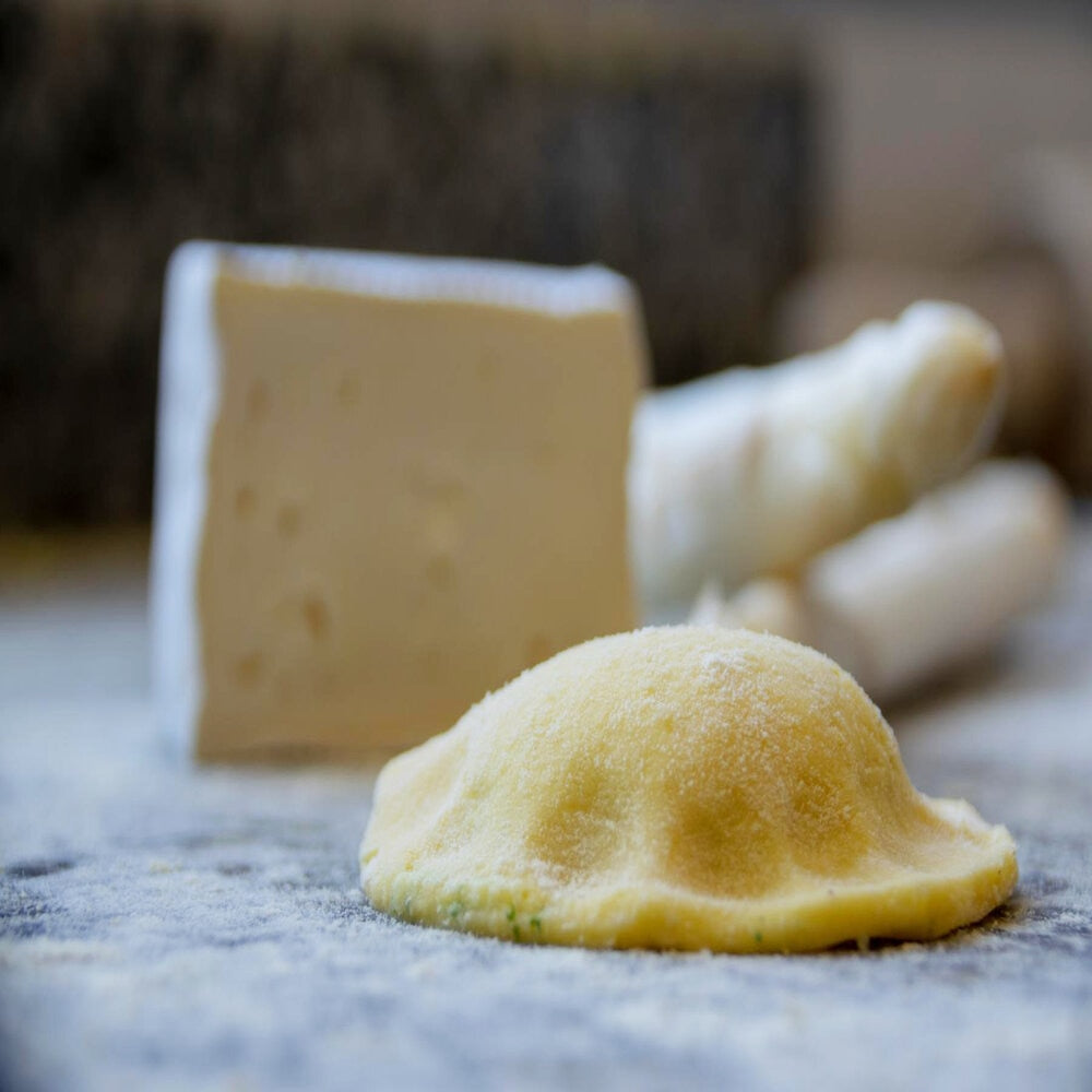 Ravioli al ripieno di d'asparagi e camembert