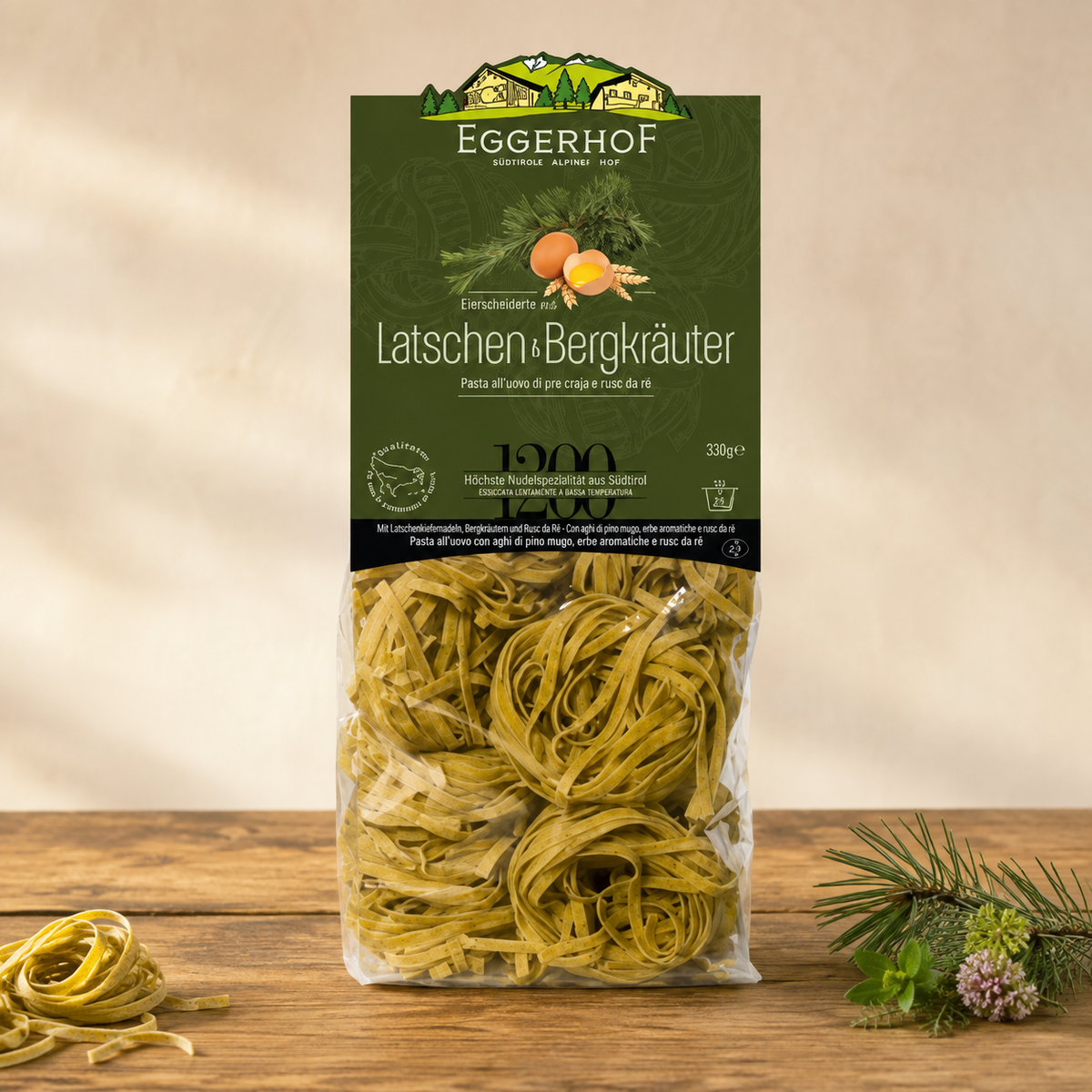 Latschen- & Bergkräuter Eierteig Bandnudeln