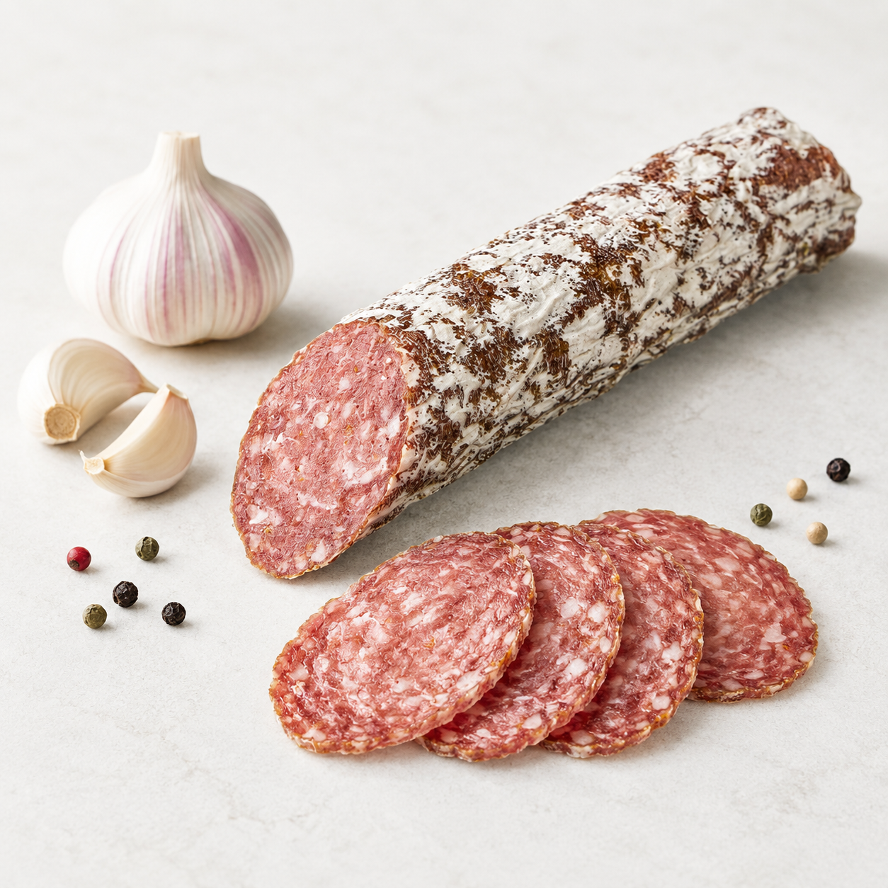 AlpenFein Knoblauchsalami - Salami mit Knoblauch aus Südtirol ca. 230g