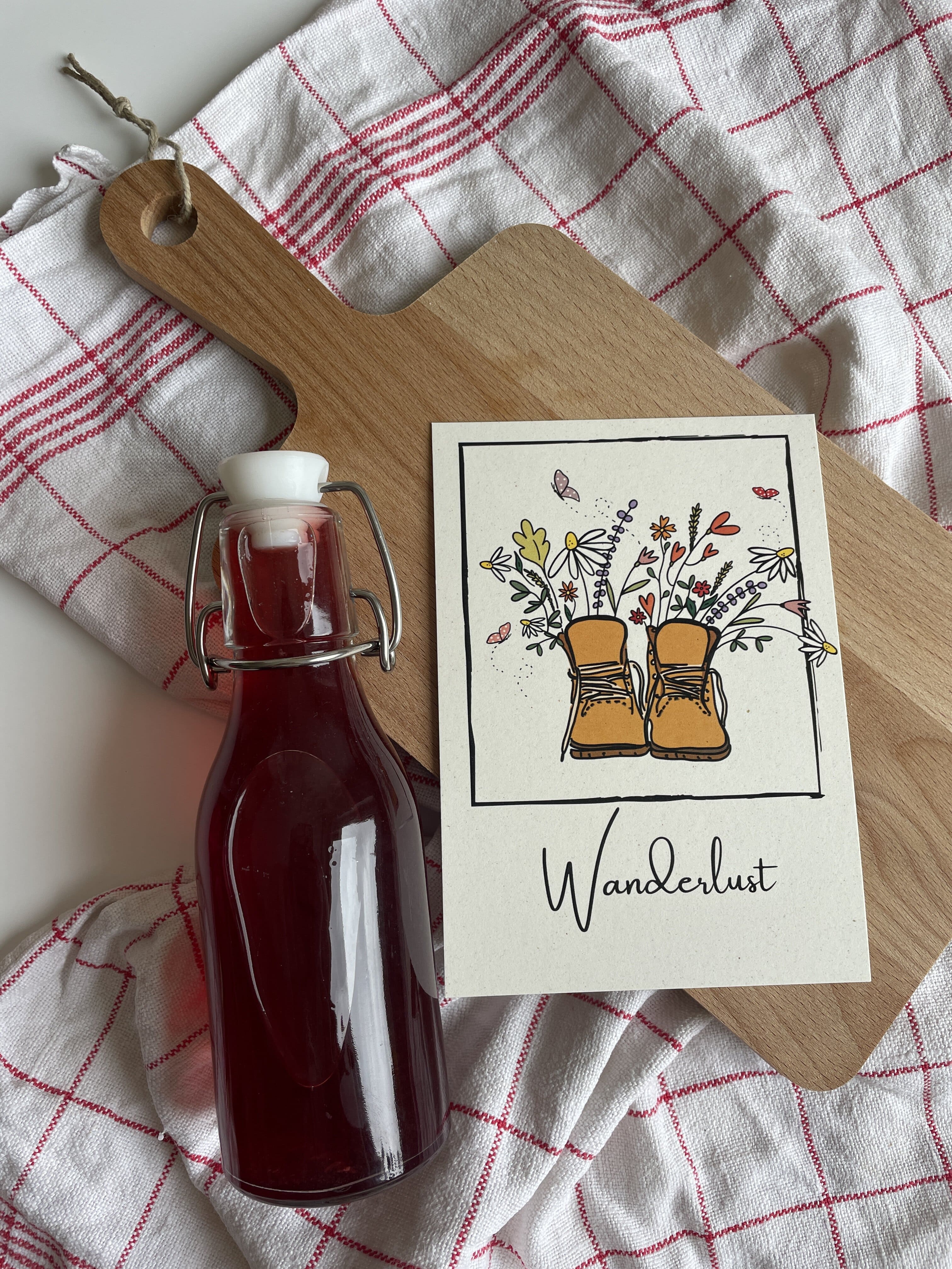 Wanderlust Apfelpapier-Grußkarte
