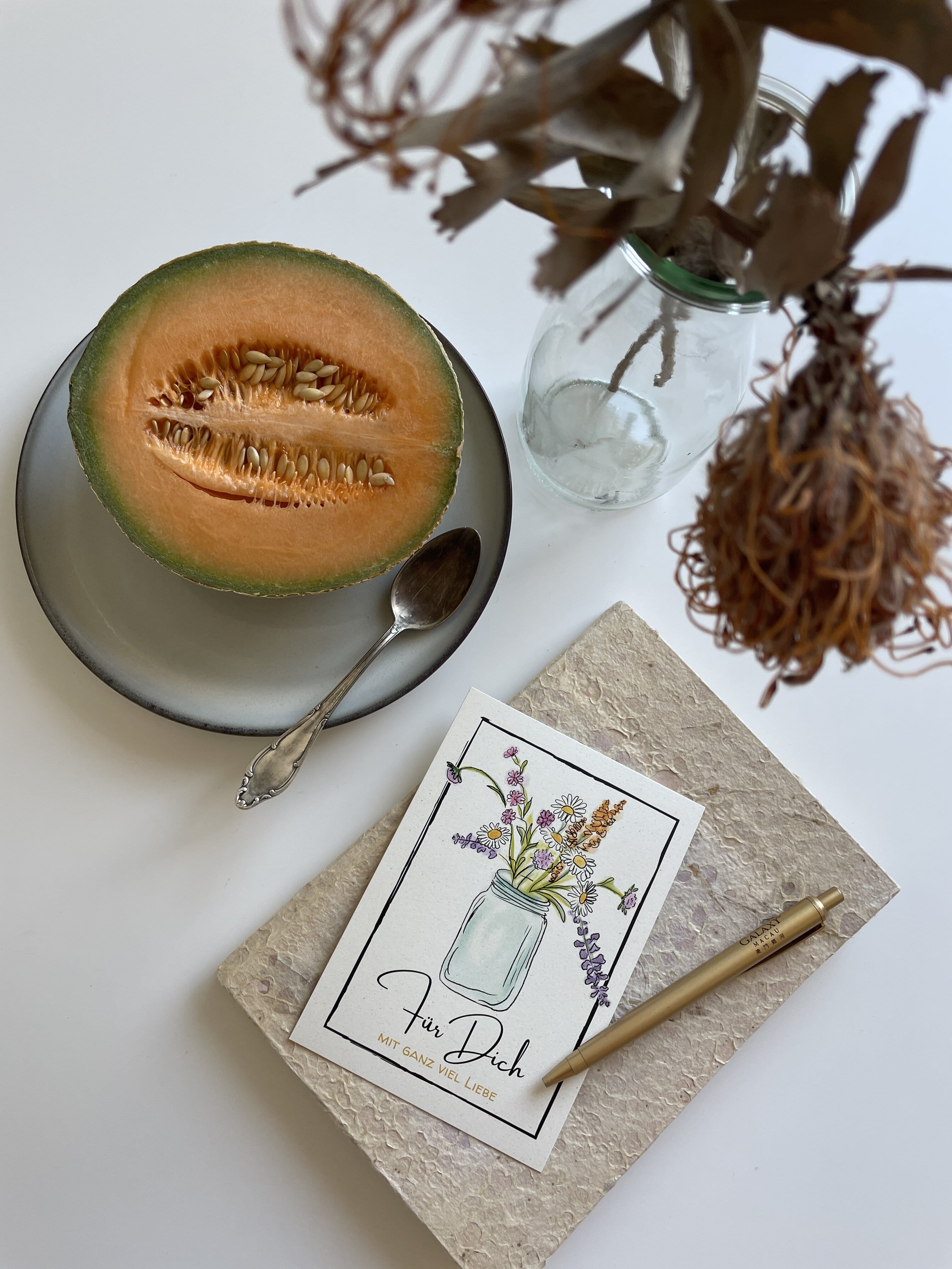 Für Dich Apfelpapier-Grußkarte - Blume