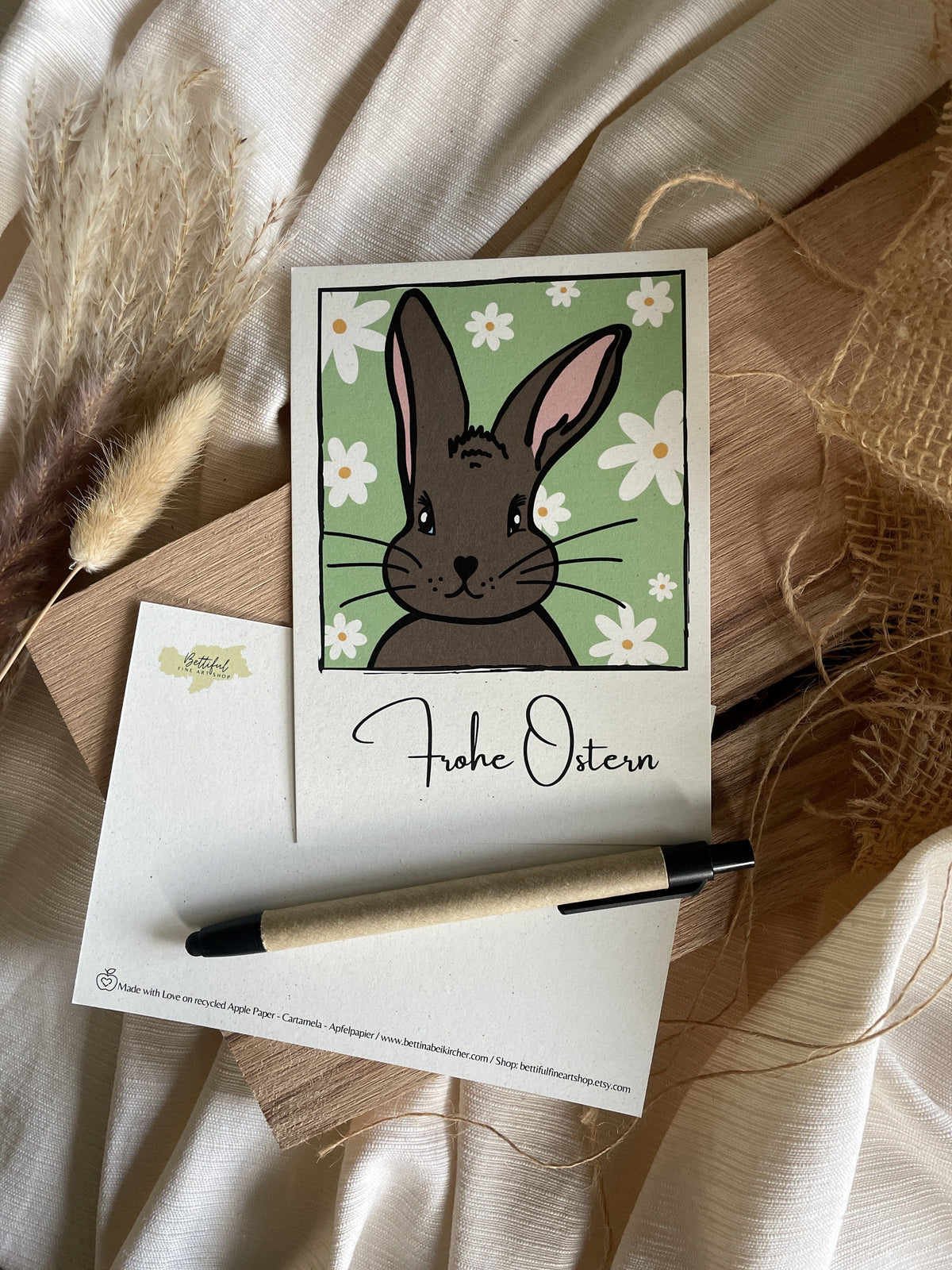 Frohe Ostern Apfelpapier-Grußkarte