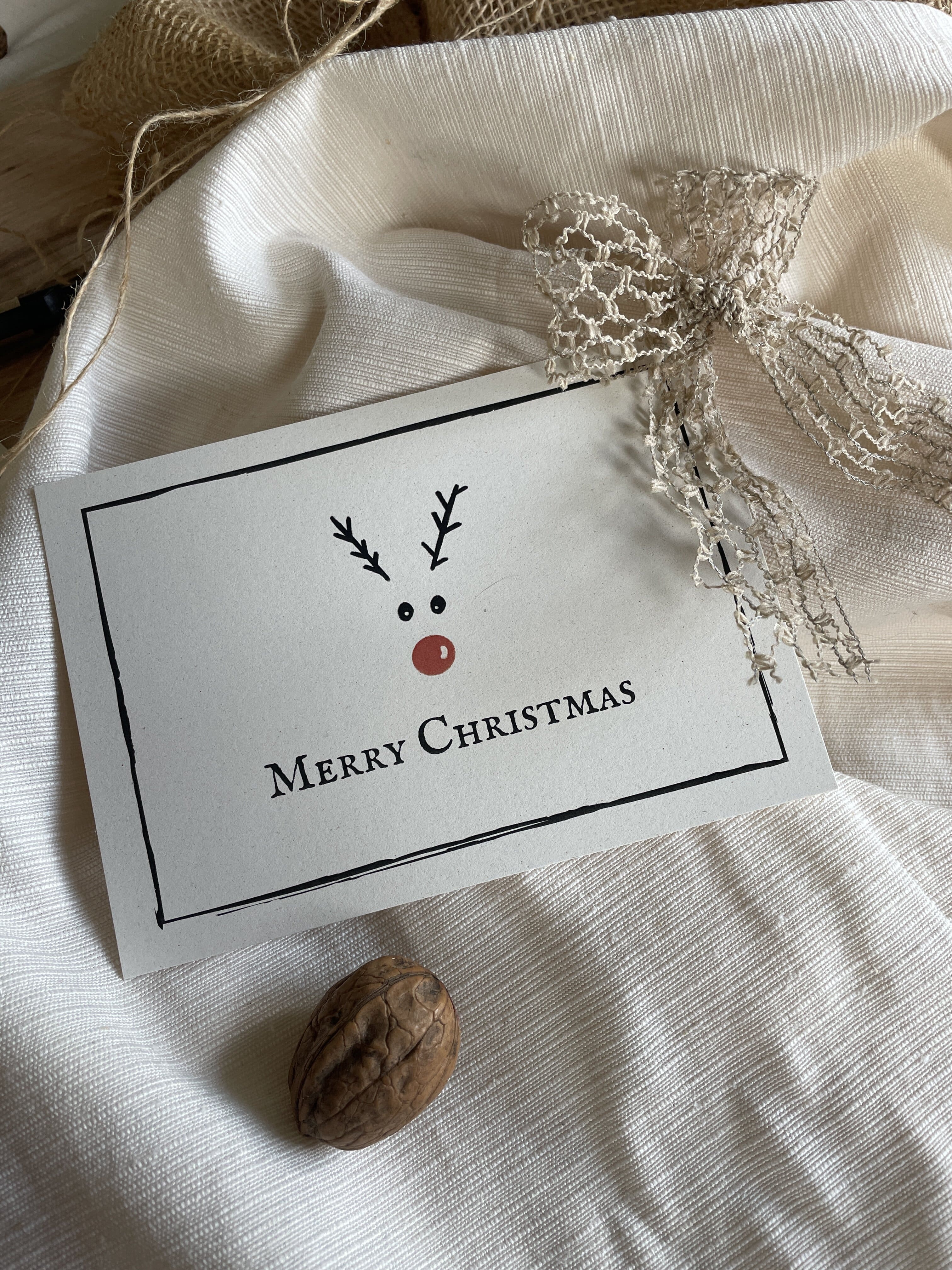 Merry Christmas Apfelpapier-Grußkarte