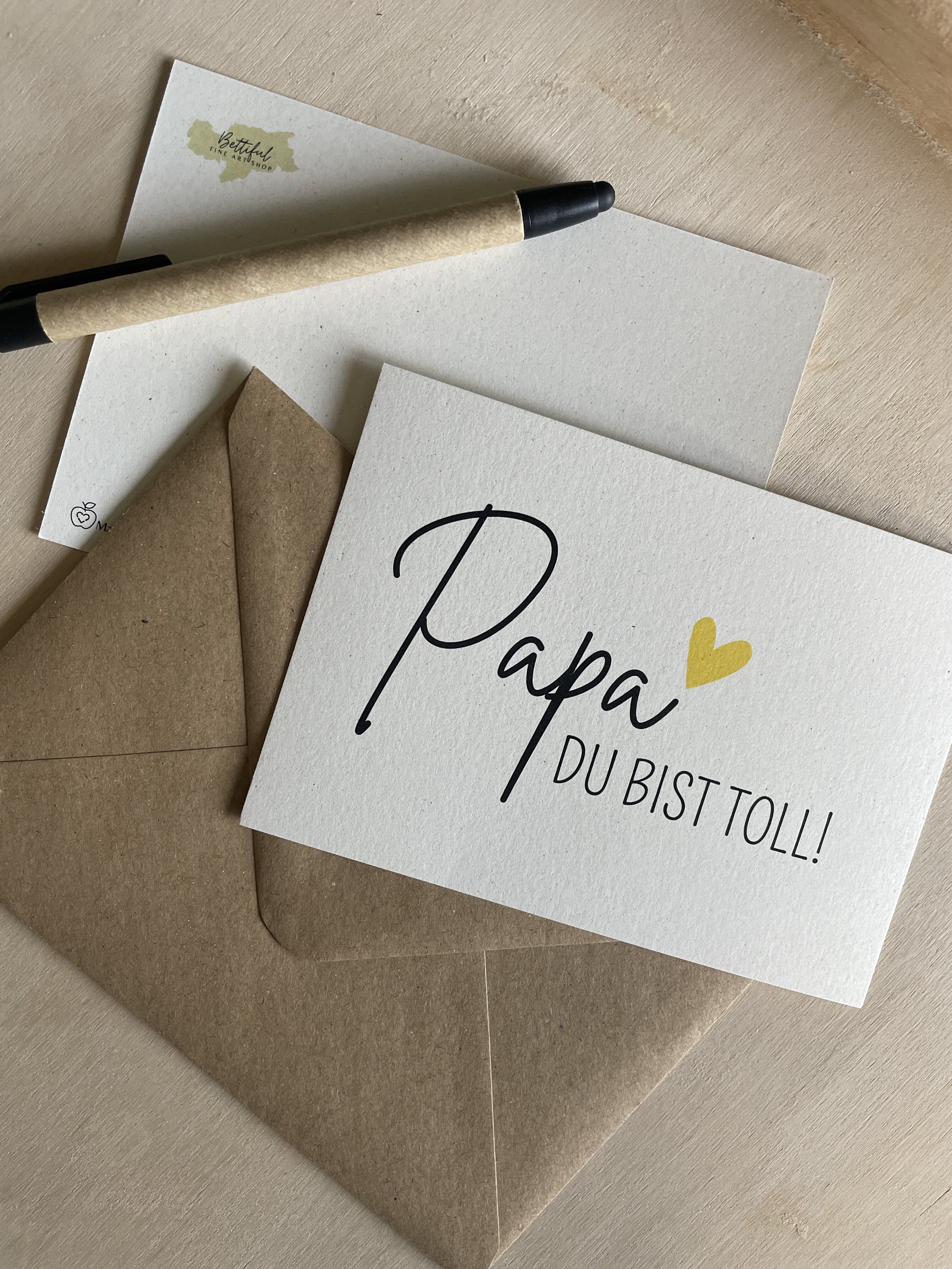 Papa Apfelpapier-Grußkarte