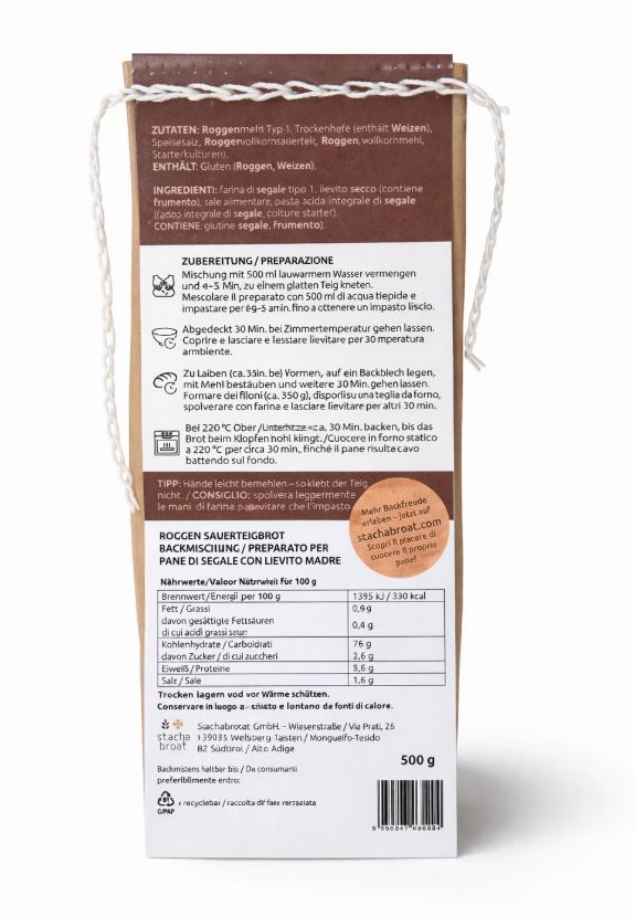 Roggen Sauerteigbrot – Backmischung 500g