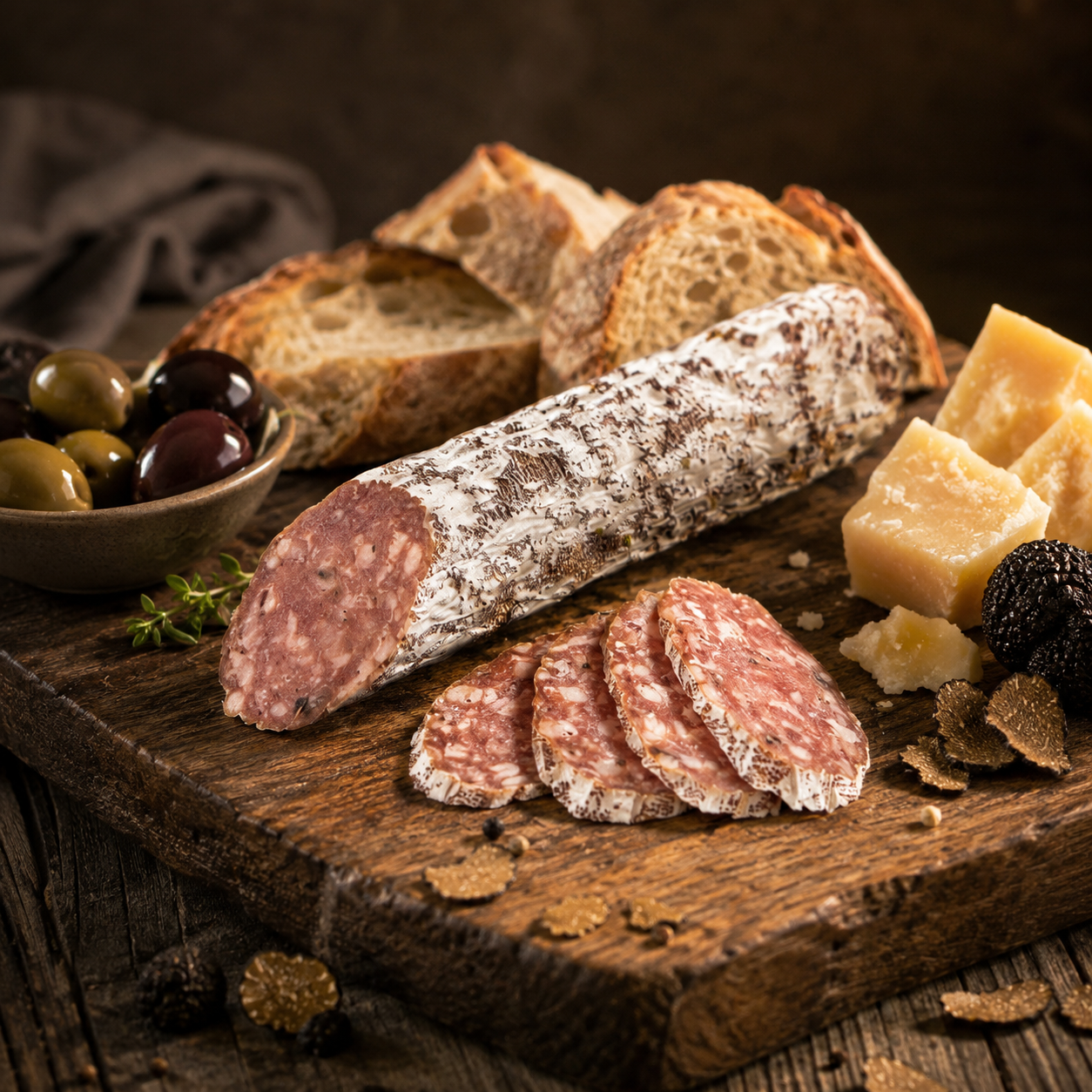 AlpenFein Trüffelsalami – Salami mit schwarzem Trüffel ca. 230g