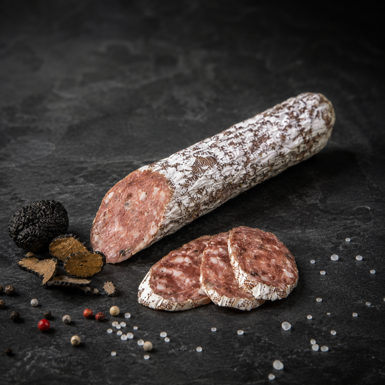 AlpenFein Trüffelsalami – Salami mit schwarzem Trüffel ca. 230g
