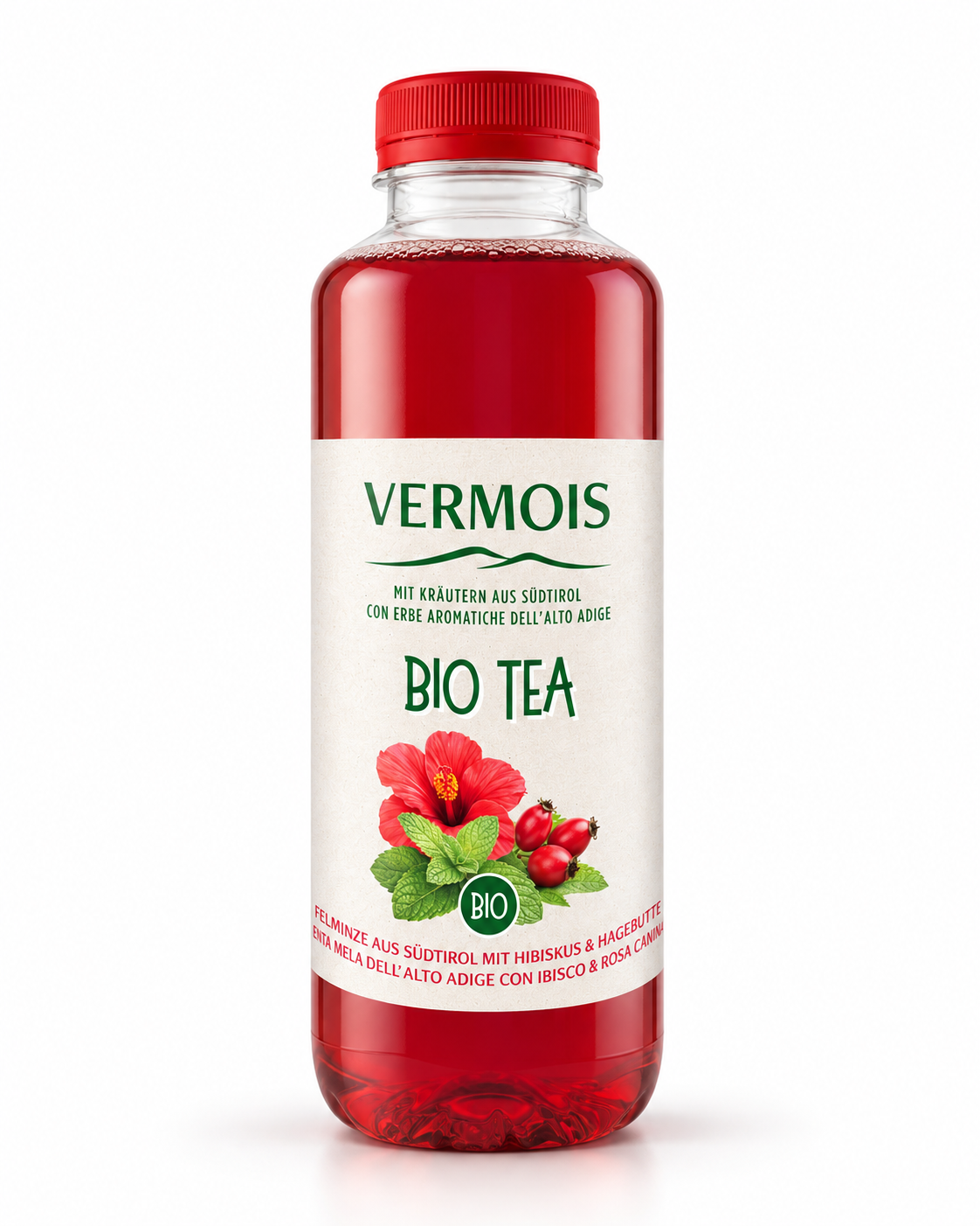 Vermois Bio Tea Apfelminze, Hibiskus & Hagebutte 500 ml