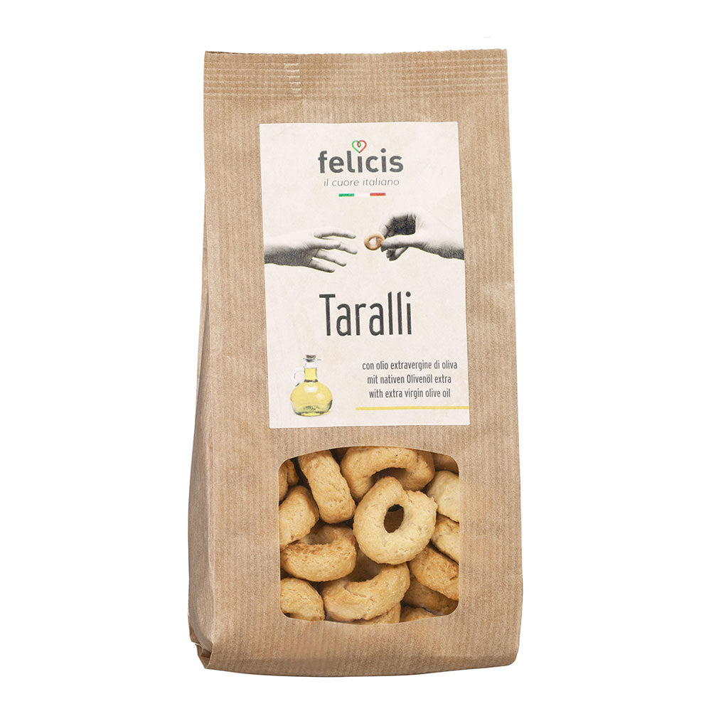 Taralli mit nativem Olivenöl extra – 200 g | Knusprige italienische Knabbergebäck-Spezialität