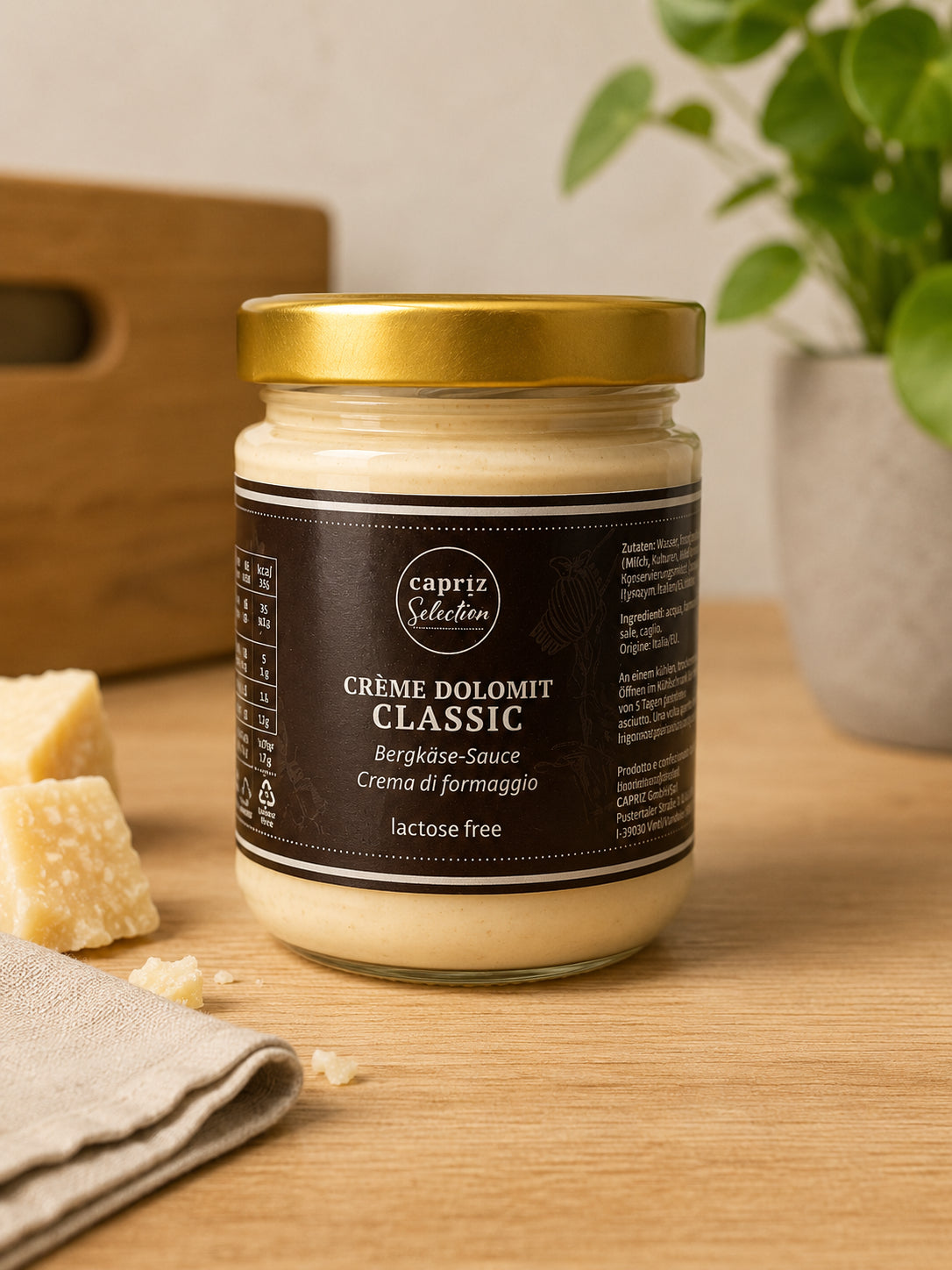 Crème Dolomit Classic – Bergkäse-Sauce lactose free – Capriz Selection