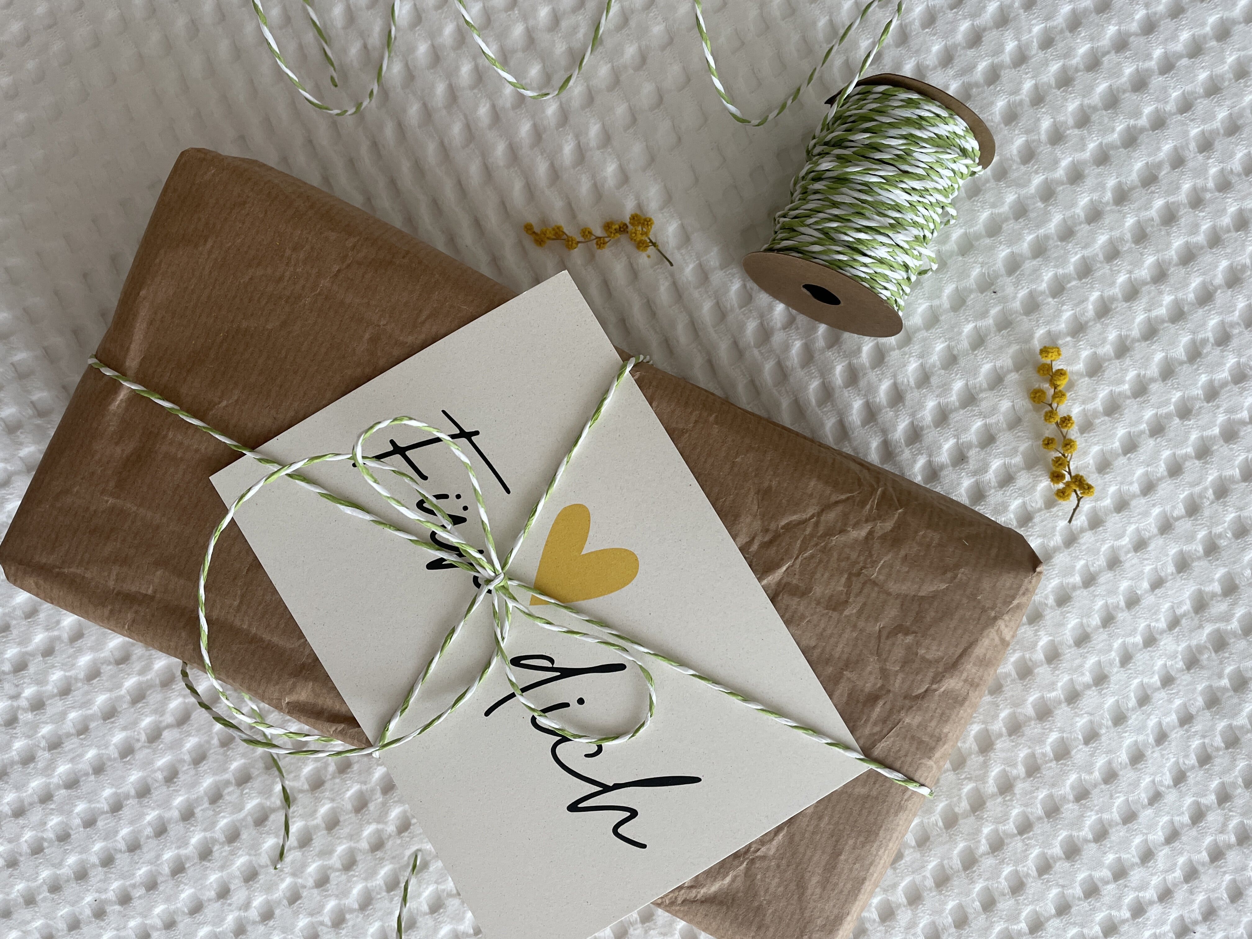 Cartolina di auguri con carta di mele: Für dich