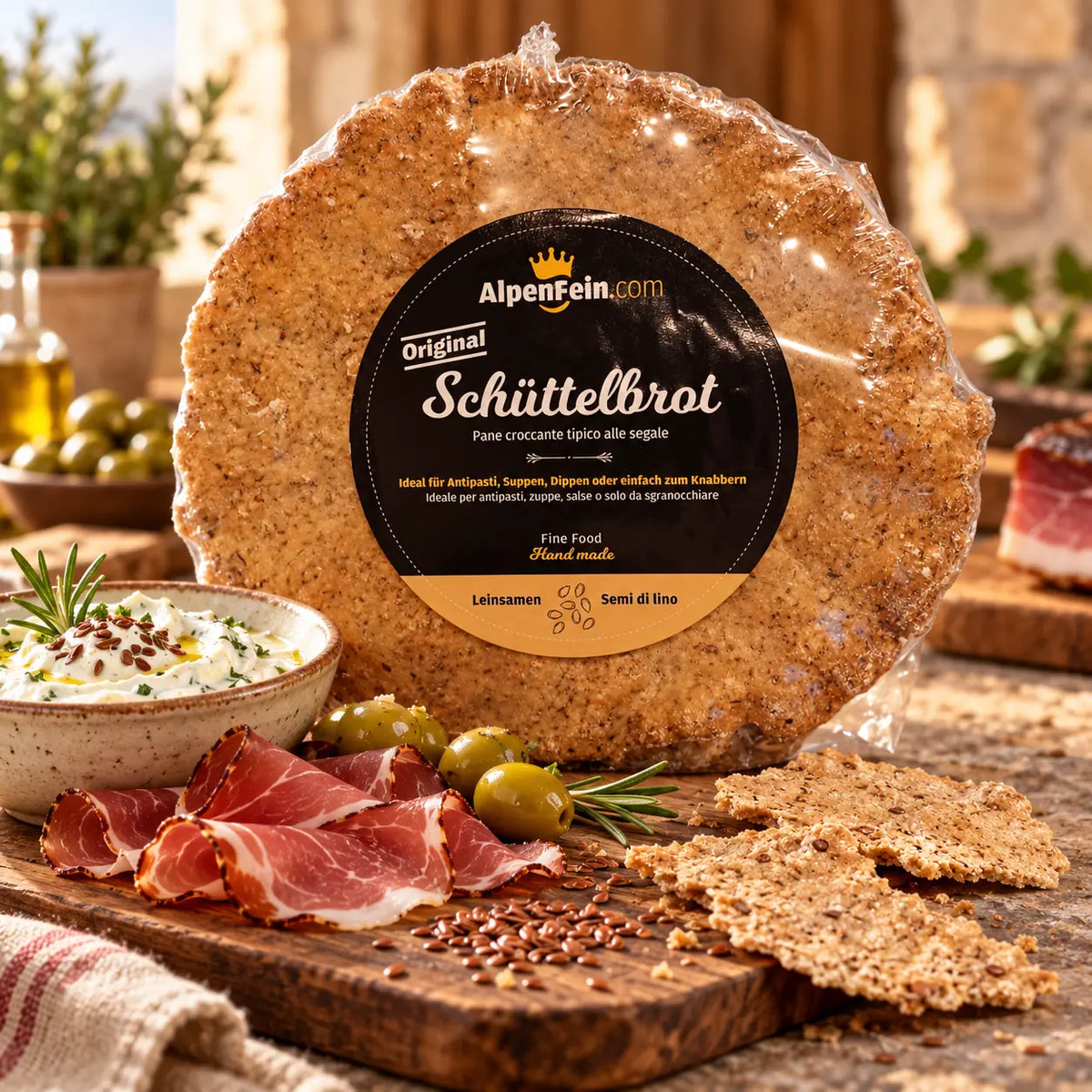 Schüttelbrot altoatesino con farina di lino – 3 pezzi (155 g) | Scosso a mano da Niki Back