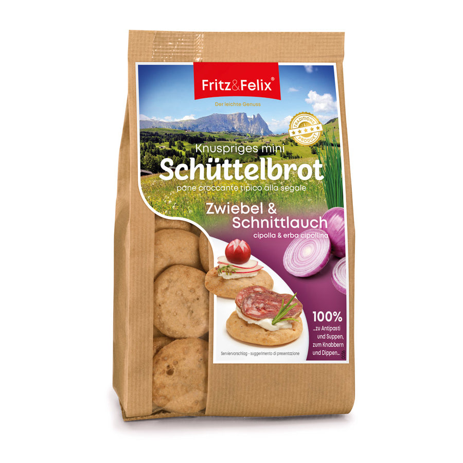 Mini Schüttelbrot con cipolla e erba cipollina - 125 g - Fritz &amp; Felix