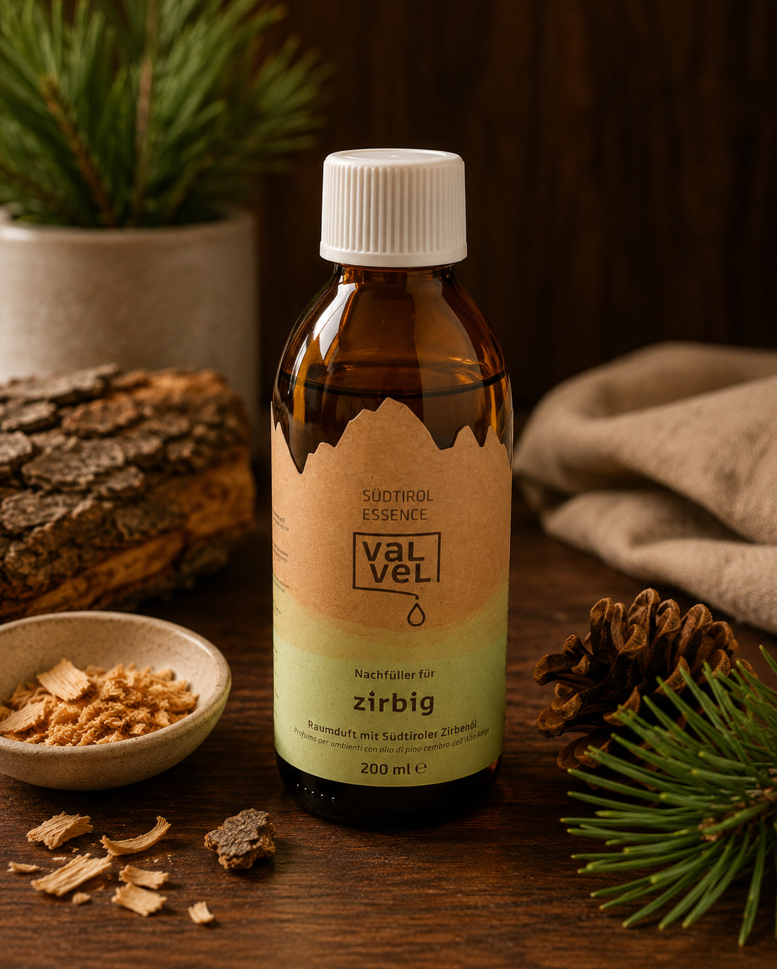Zirbig Raumduft Nachfüller 180ml – Valvel Südtirol Essence