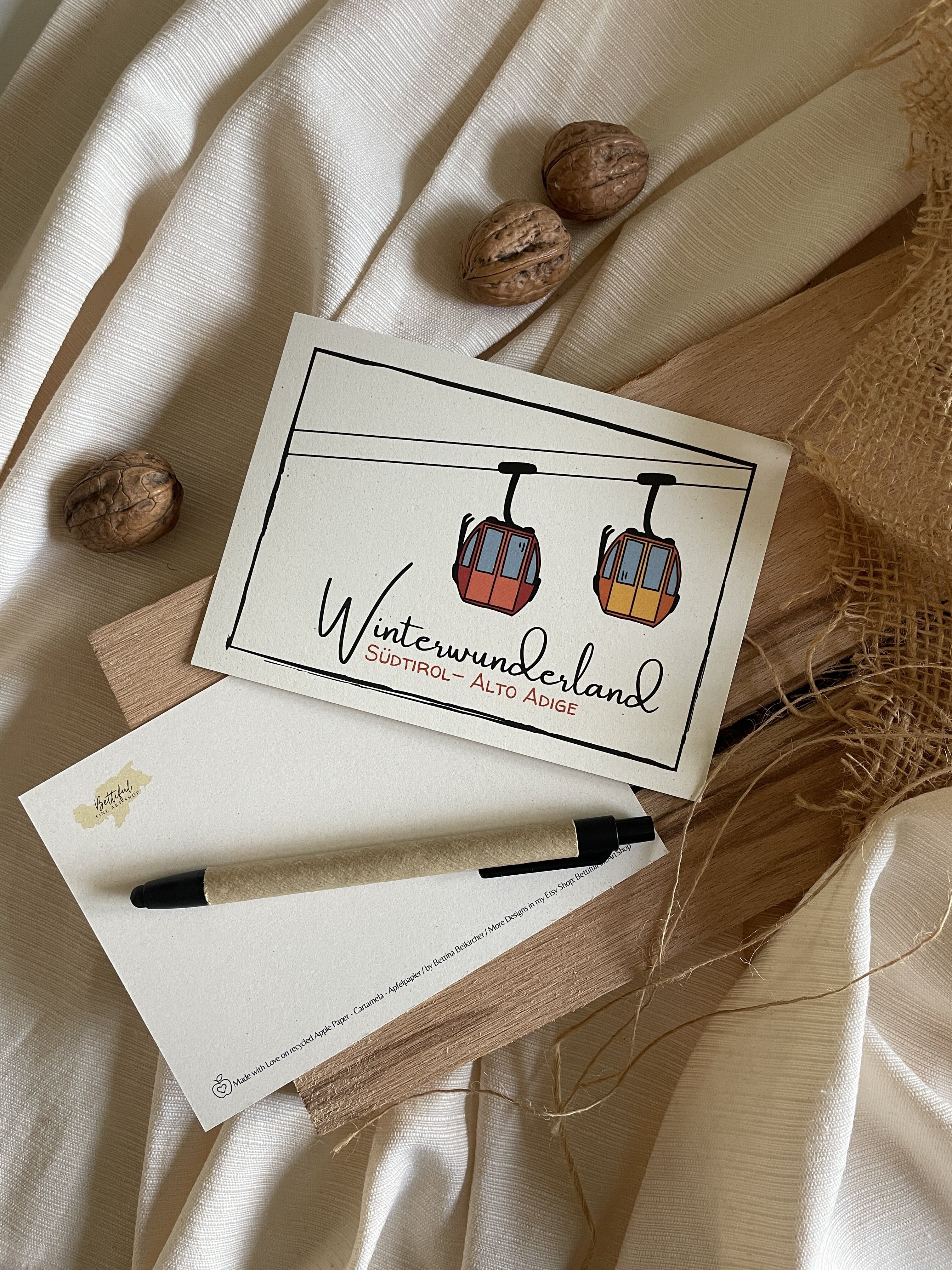 Cartolina di auguri con carta di mele: Winterwunderland