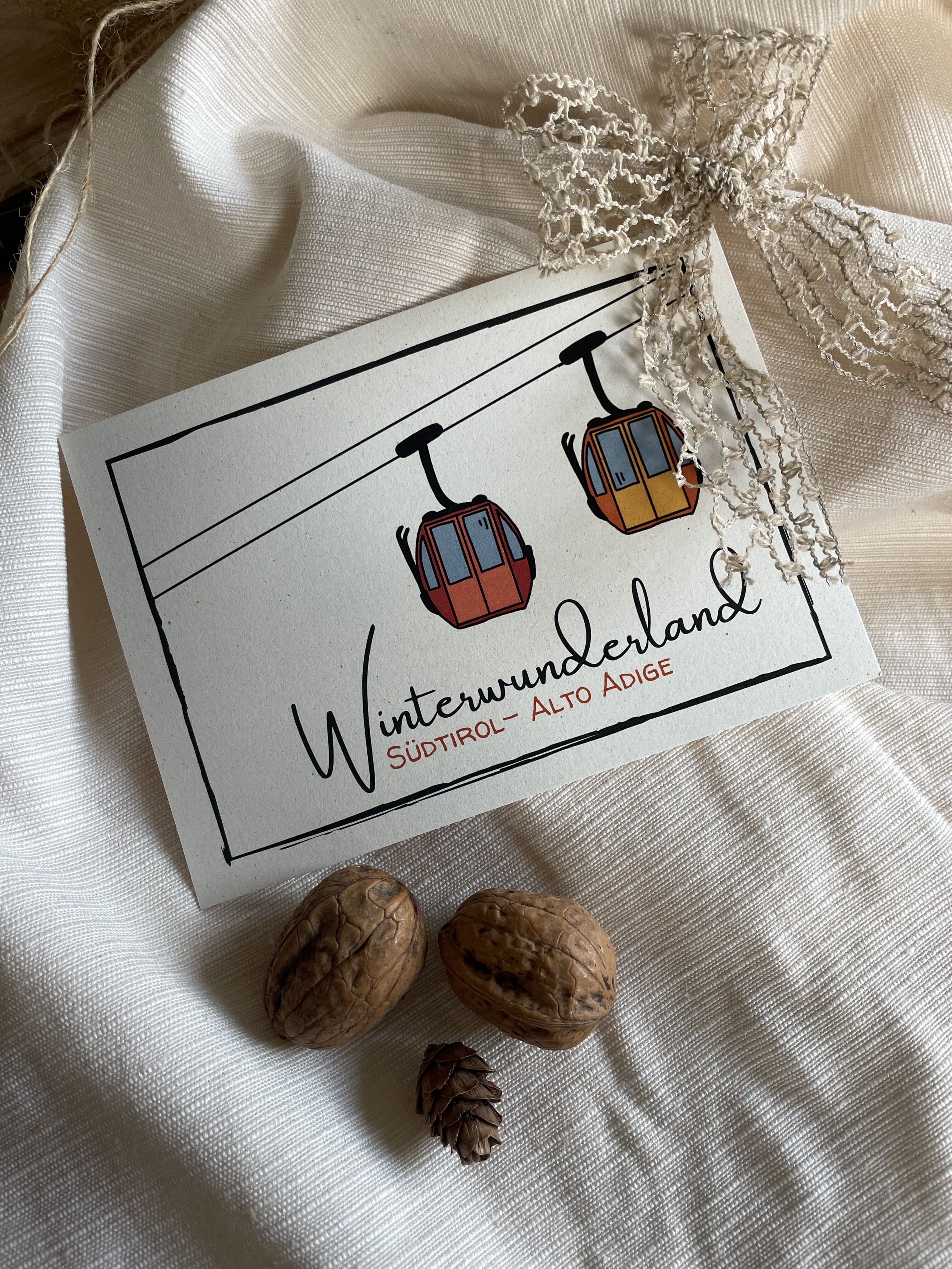 Cartolina di auguri con carta di mele: Winterwunderland