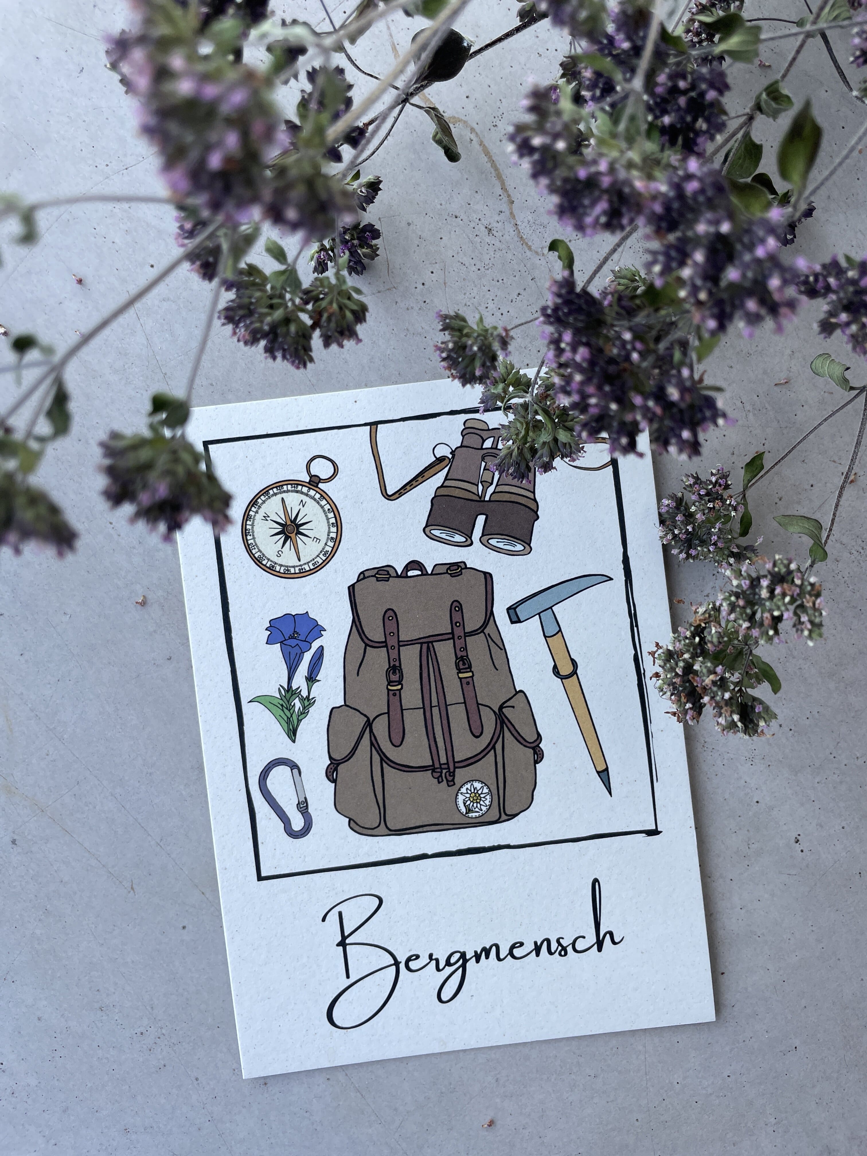 Cartolina di auguri con carta di mele: Bergmensch
