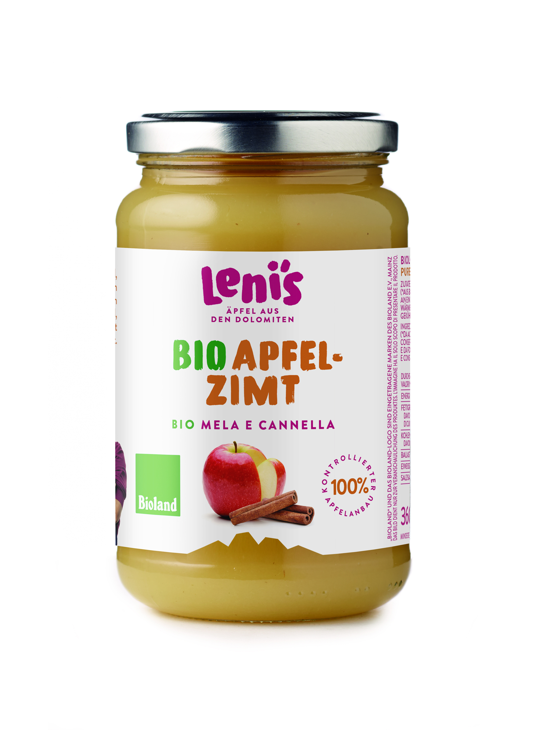 Purea di mela e cannella bio Lenis 360g